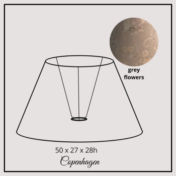 Copenhagen 50cm grey flowers velvet